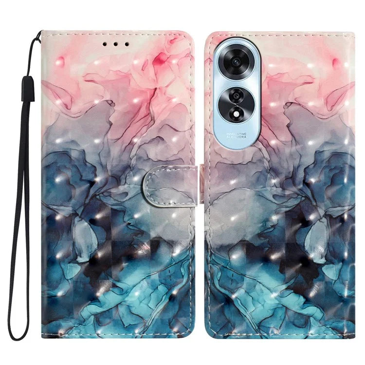 For Oppo A60 4G Case 3D Pattern Stand Leather Phone Cover with Card Slots Holder