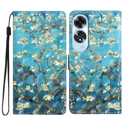 For Oppo A60 4G Case 3D Pattern Stand Leather Phone Cover with Card Slots Holder