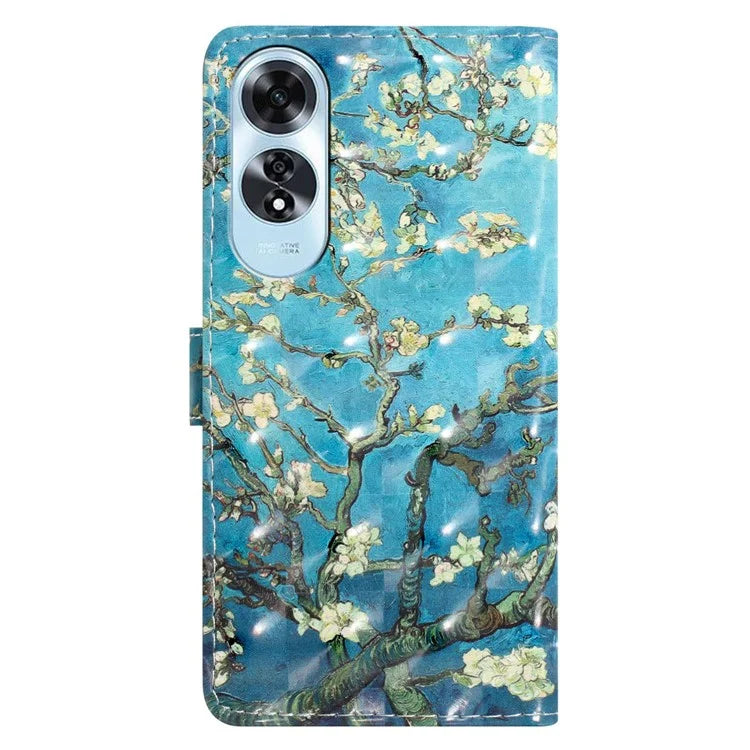 For Oppo A60 4G Case 3D Pattern Stand Leather Phone Cover with Card Slots Holder