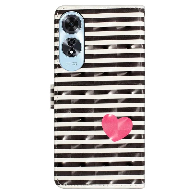 For Oppo A60 4G Case 3D Pattern Stand Leather Phone Cover with Card Slots Holder