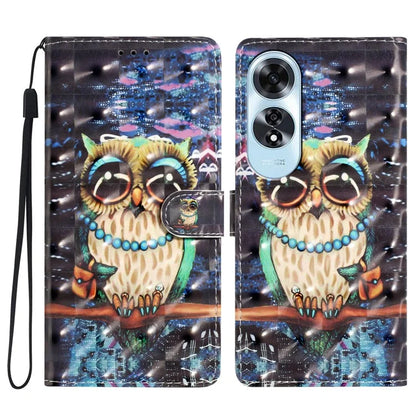 For Oppo A60 4G Case 3D Pattern Stand Leather Phone Cover with Card Slots Holder