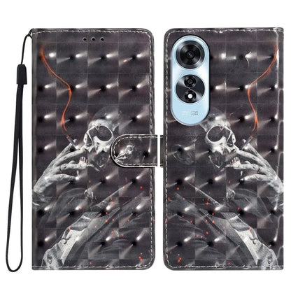For Oppo A60 4G Case 3D Pattern Stand Leather Phone Cover with Card Slots Holder