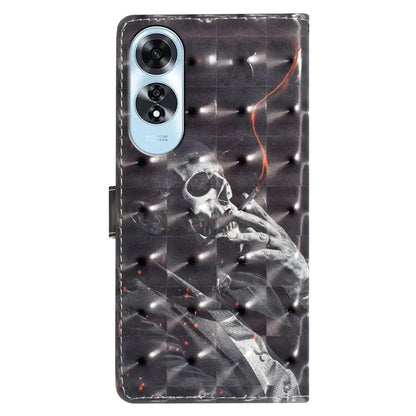 For Oppo A60 4G Case 3D Pattern Stand Leather Phone Cover with Card Slots Holder