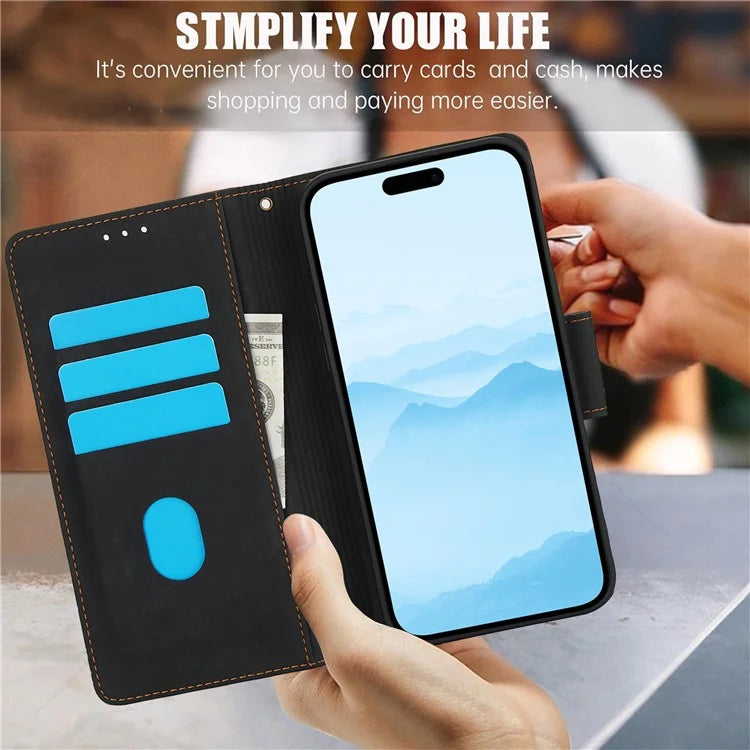 SY-001 For iPhone 16 Pro Max Case PU Leather Flip Phone Cover Imprinted Butterfly Flower