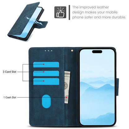 SY-001 For iPhone 16 Pro Max Case PU Leather Flip Phone Cover Imprinted Butterfly Flower