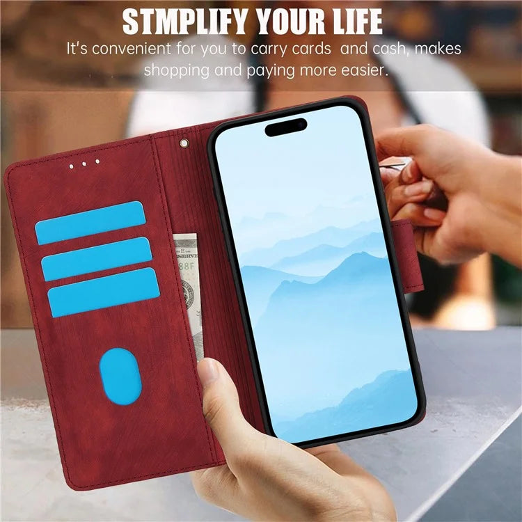 SY-001 For iPhone 16 Pro Max Case PU Leather Flip Phone Cover Imprinted Butterfly Flower