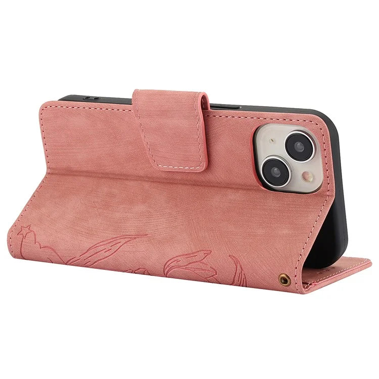 SY-001 For iPhone 15 Case Flip Wallet Shockproof Leather Phone Cover with Wrist Strap