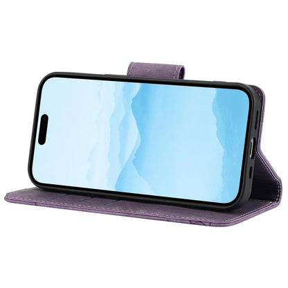 SY-001 For iPhone 15 Case Flip Wallet Shockproof Leather Phone Cover with Wrist Strap