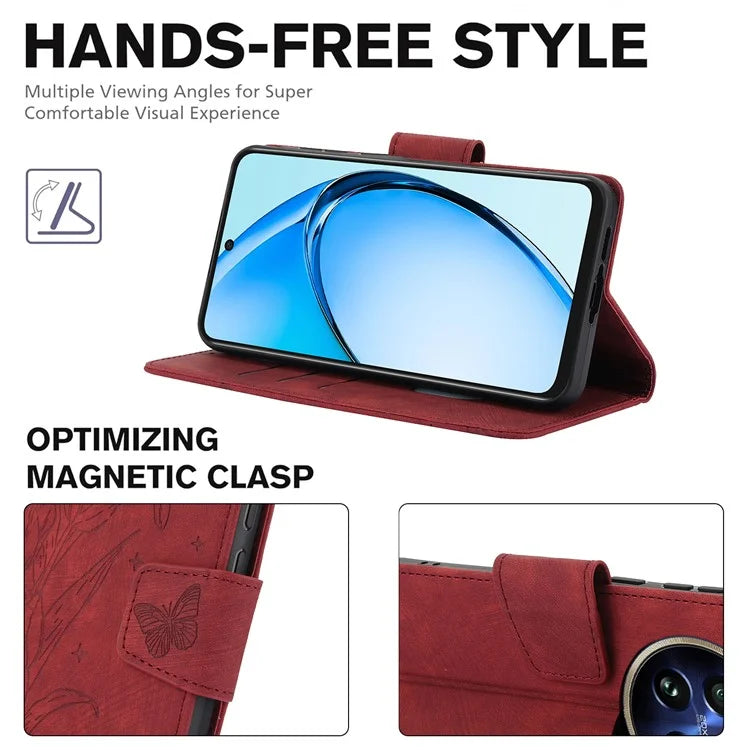 SY-001 For Realme 12 Pro 5G / 12 Pro+ 5G Case with Wrist Strap Butterfly Flower Leather Phone Cover Folio Wallet