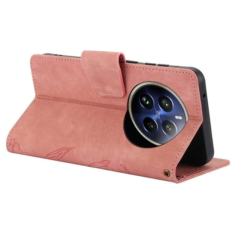 SY-001 For Realme 12 Pro 5G / 12 Pro+ 5G Case with Wrist Strap Butterfly Flower Leather Phone Cover Folio Wallet