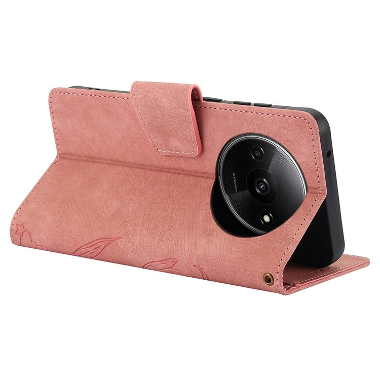 SY-001 For Xiaomi Redmi A3 / Poco C61 4G Case PU Leather Phone Cover with Wrist Strap