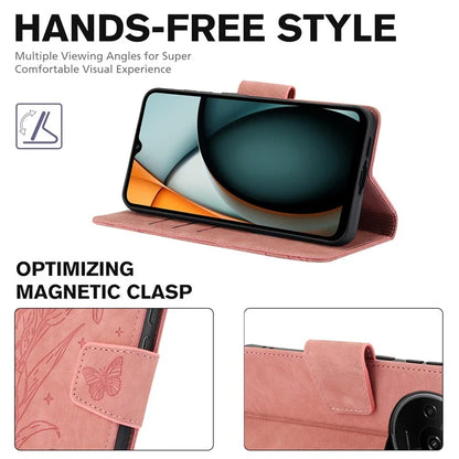 SY-001 For Xiaomi Redmi A3 / Poco C61 4G Case PU Leather Phone Cover with Wrist Strap
