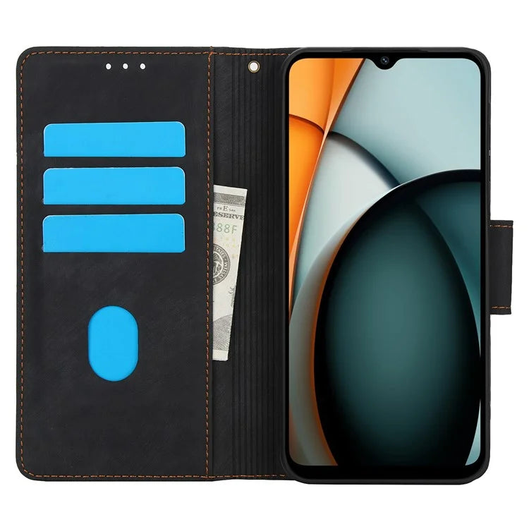 SY-001 For Xiaomi Redmi A3 / Poco C61 4G Case PU Leather Phone Cover with Wrist Strap