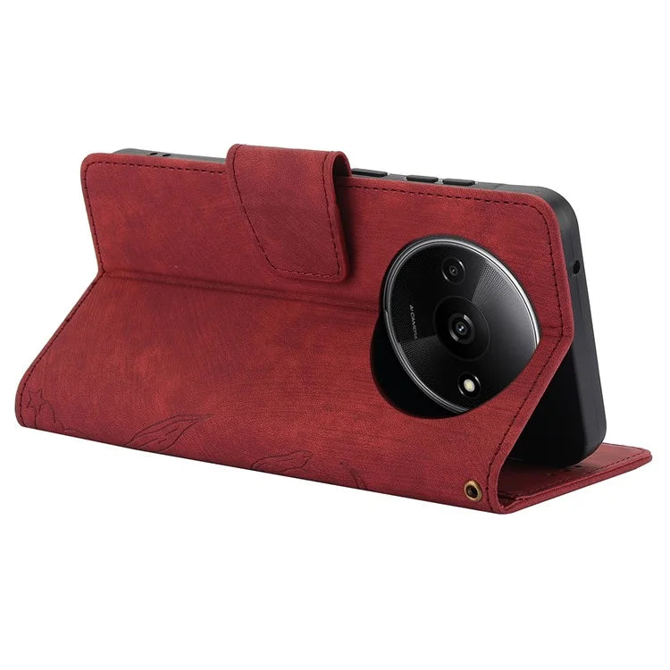 SY-001 For Xiaomi Redmi A3 / Poco C61 4G Case PU Leather Phone Cover with Wrist Strap