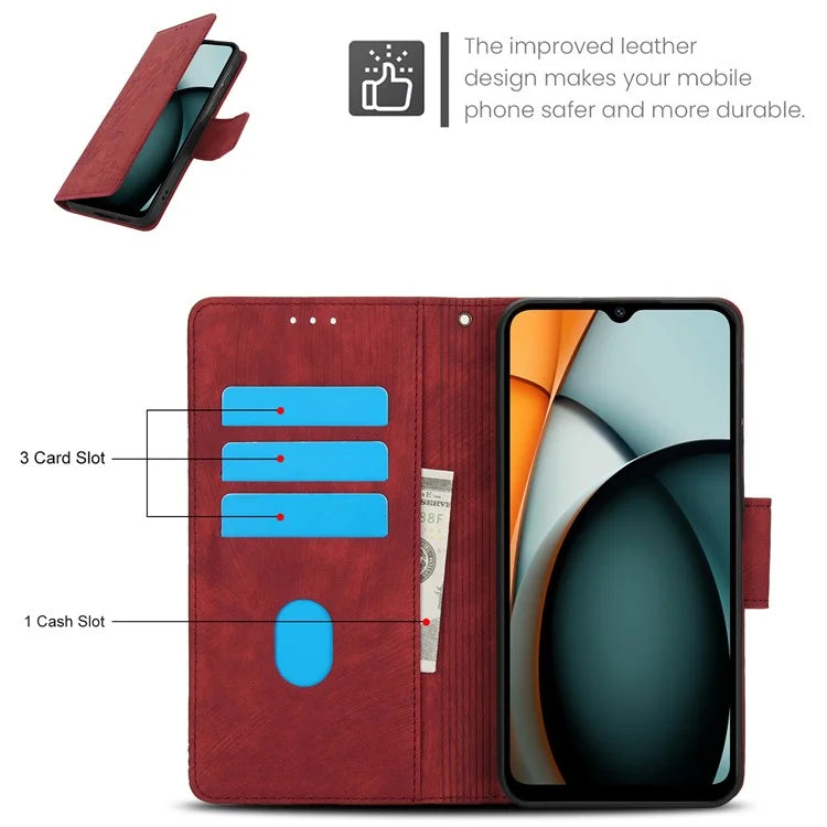 SY-001 For Xiaomi Redmi A3 / Poco C61 4G Case PU Leather Phone Cover with Wrist Strap