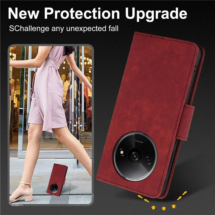 SY-001 For Xiaomi Redmi A3 / Poco C61 4G Case PU Leather Phone Cover with Wrist Strap