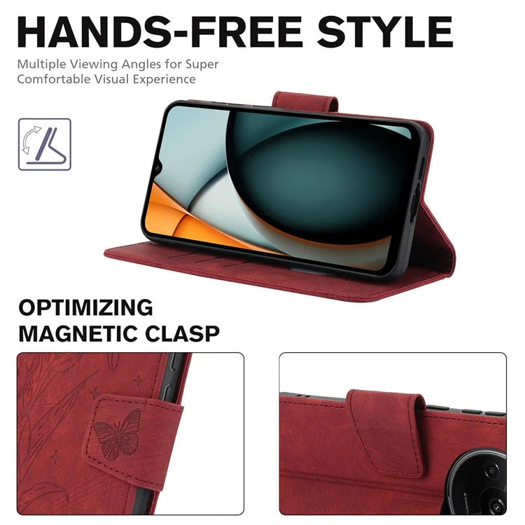 SY-001 For Xiaomi Redmi A3 / Poco C61 4G Case PU Leather Phone Cover with Wrist Strap