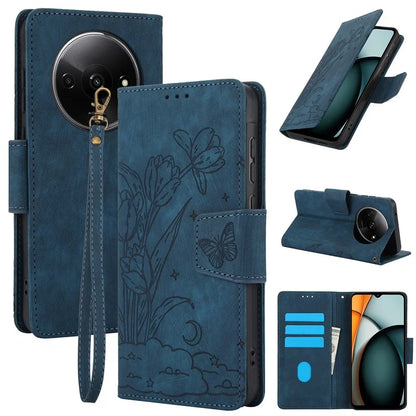 SY-001 For Xiaomi Redmi A3 / Poco C61 4G Case PU Leather Phone Cover with Wrist Strap