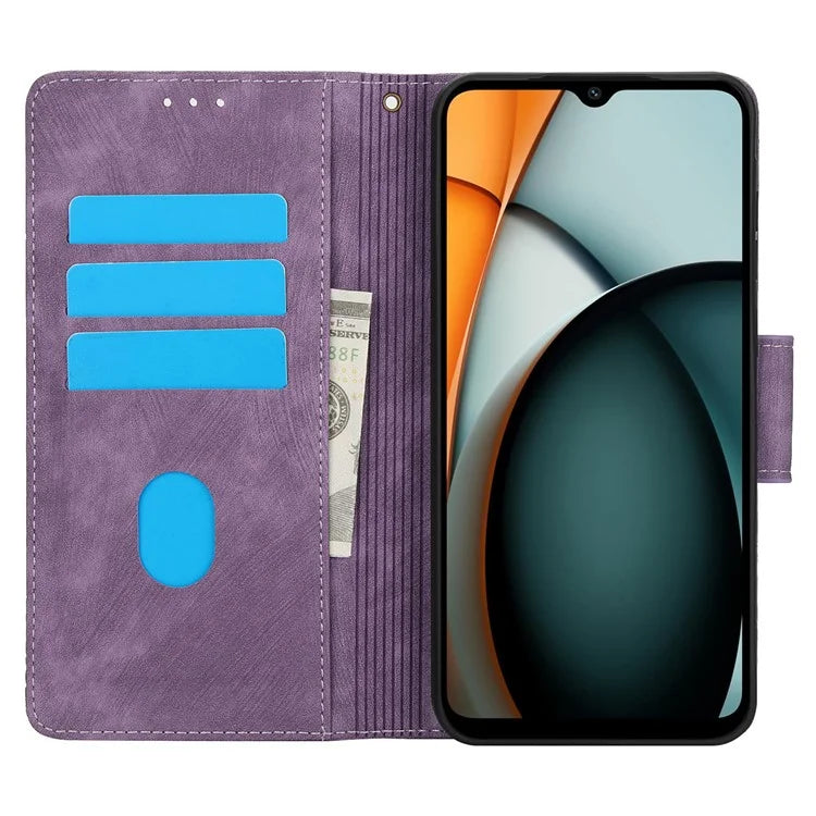 SY-001 For Xiaomi Redmi A3 / Poco C61 4G Case PU Leather Phone Cover with Wrist Strap