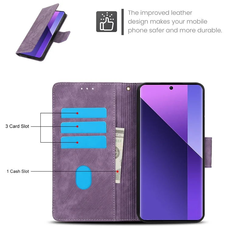 SY-001 For Xiaomi Redmi Note 13 Pro+ 5G Phone Case Pattern Imprint Anti-Scratch Leather Flip Cover