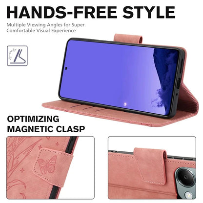 SY-001 For Xiaomi Redmi Note 13 Pro 4G / Poco M6 Pro 4G Leather Case Butterfly Flower Wallet Cover