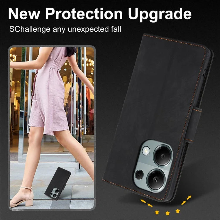 SY-001 For Xiaomi Redmi Note 13 5G Case Pattern Imprint Anti-Fall Leather Phone Cover
