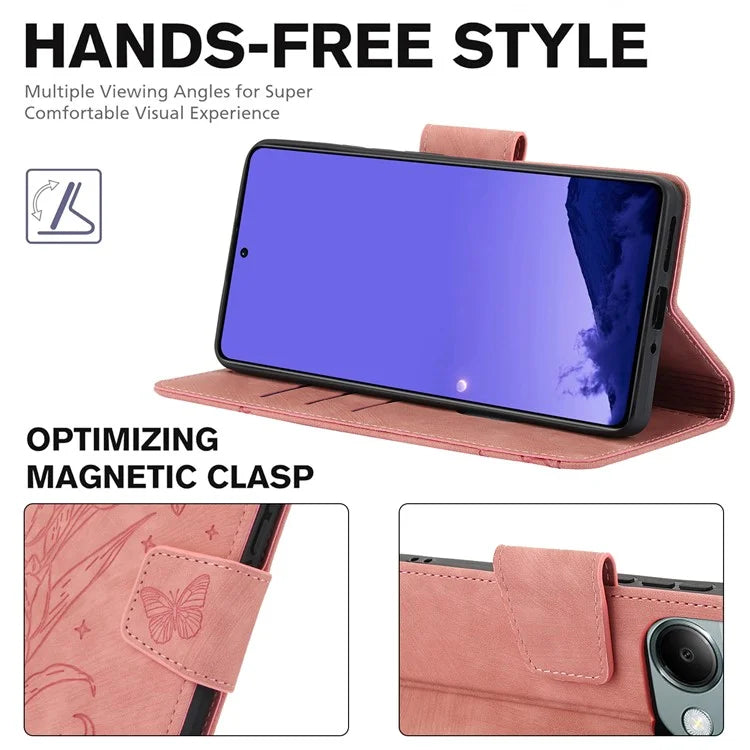 SY-001 For Xiaomi Redmi Note 13 5G Case Pattern Imprint Anti-Fall Leather Phone Cover
