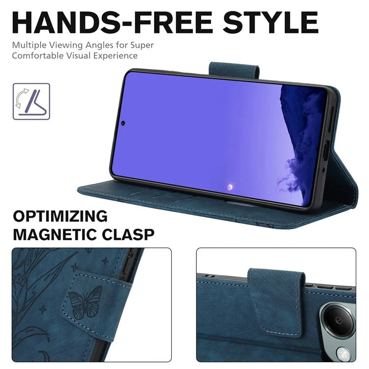 SY-001 For Xiaomi Redmi Note 13 5G Case Pattern Imprint Anti-Fall Leather Phone Cover