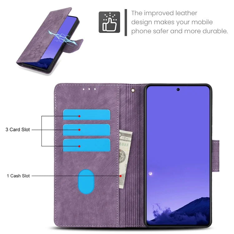 SY-001 For Xiaomi Redmi Note 13 5G Case Pattern Imprint Anti-Fall Leather Phone Cover