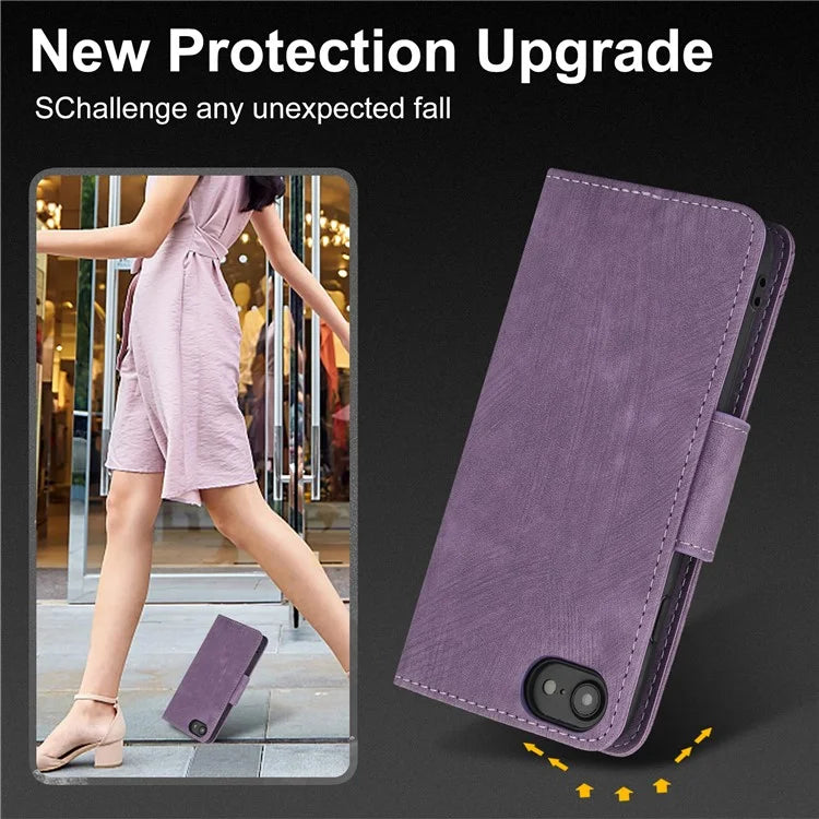 SY-001 For iPhone SE (2024) Case Butterfly Flower Anti-Scratch Leather Phone Cover