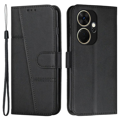 For itel P55+ Phone Case Anti-Scratch PU Leather Stand Wallet Cover