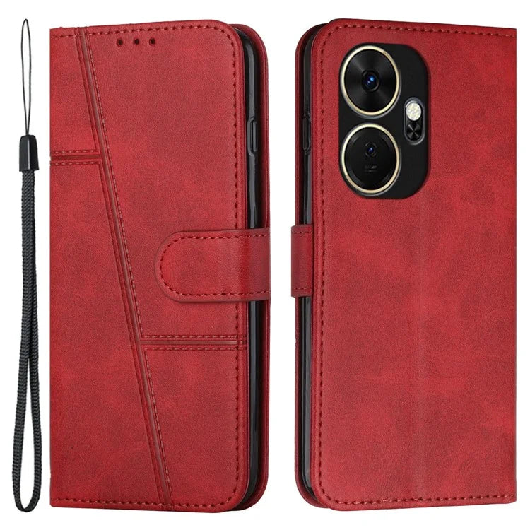 For itel P55+ Phone Case Anti-Scratch PU Leather Stand Wallet Cover