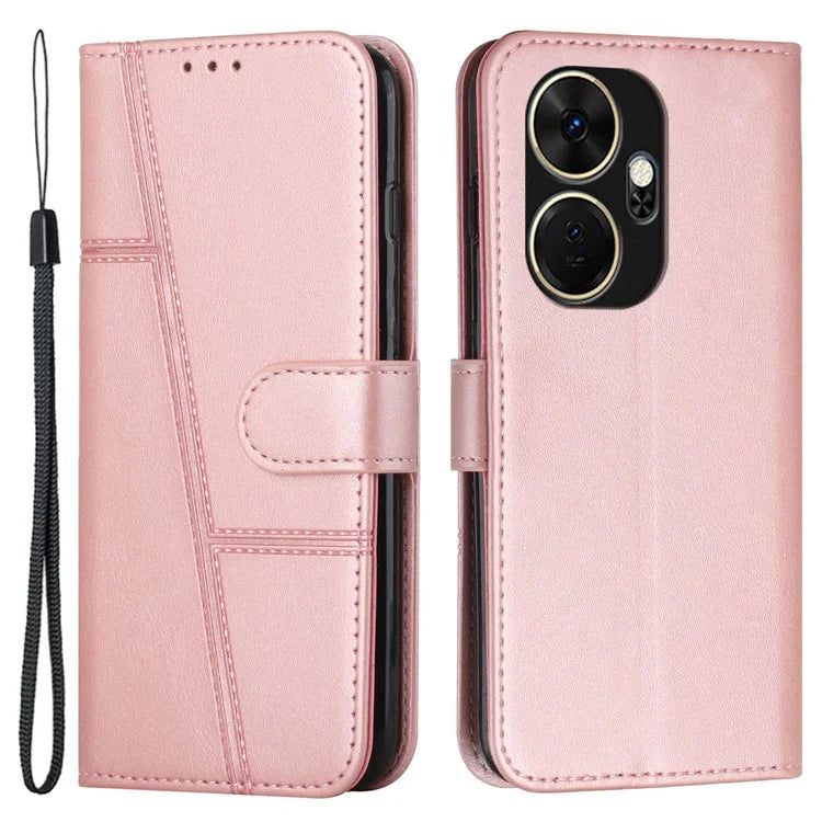For itel P55+ Phone Case Anti-Scratch PU Leather Stand Wallet Cover