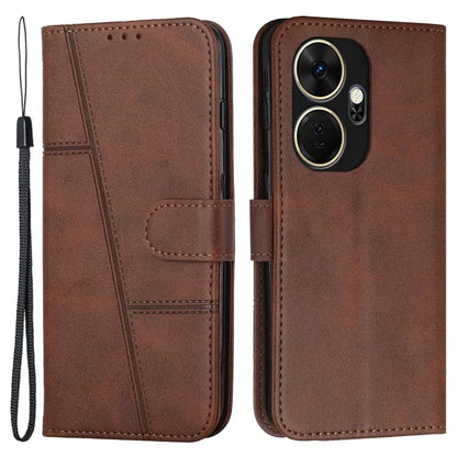 For itel P55+ Phone Case Anti-Scratch PU Leather Stand Wallet Cover