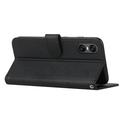 For Sony Xperia 10 VI Case Calf Texture Fully Wrapped PU Leather Cell Phone Cover