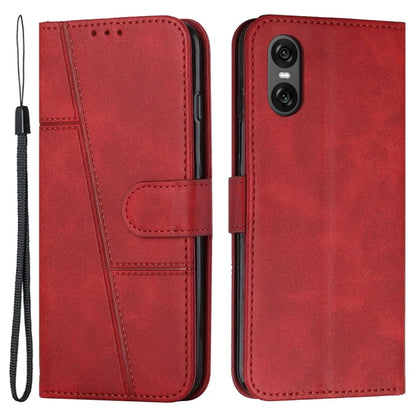 For Sony Xperia 10 VI Case Calf Texture Fully Wrapped PU Leather Cell Phone Cover