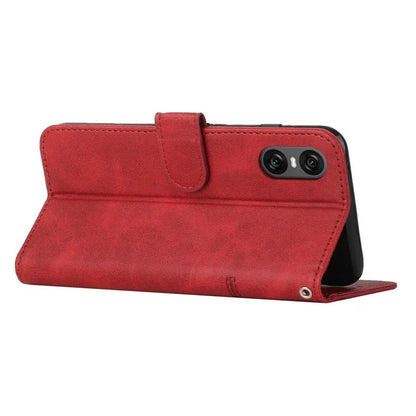 For Sony Xperia 10 VI Case Calf Texture Fully Wrapped PU Leather Cell Phone Cover