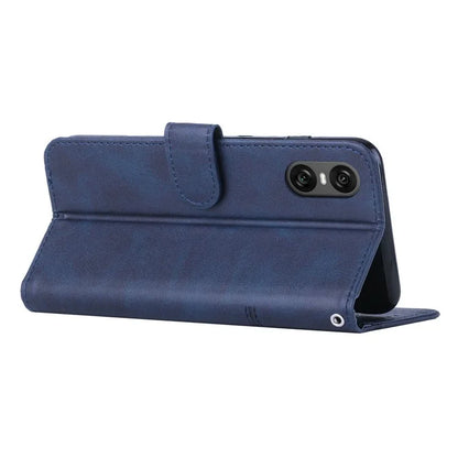 For Sony Xperia 10 VI Case Calf Texture Fully Wrapped PU Leather Cell Phone Cover
