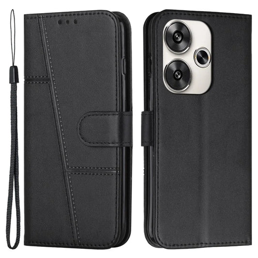 For Xiaomi Redmi Turbo 3 5G / Poco F6 5G Case Calf Texture Magnetic Clasp Leather Phone Cover