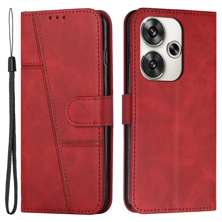 For Xiaomi Redmi Turbo 3 5G / Poco F6 5G Case Calf Texture Magnetic Clasp Leather Phone Cover