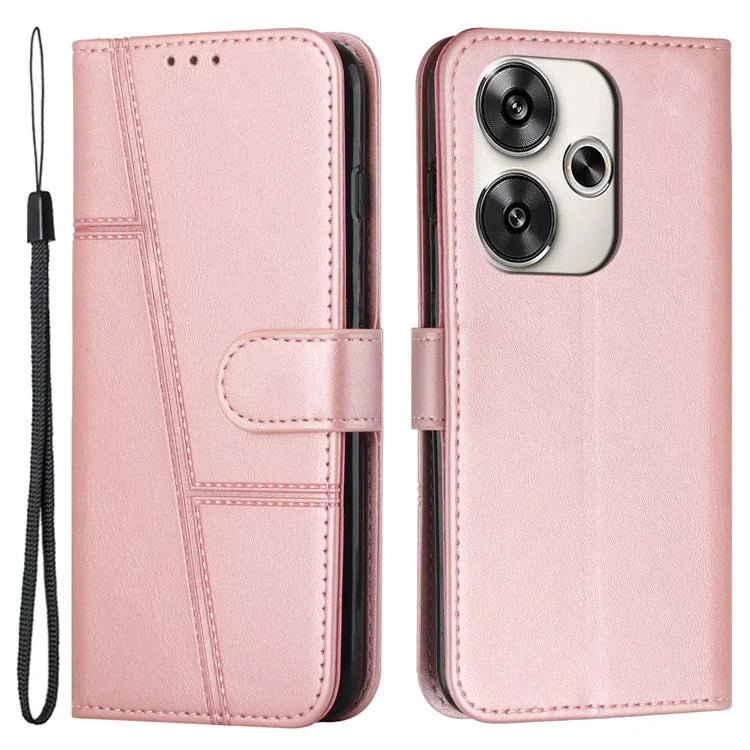 For Xiaomi Redmi Turbo 3 5G / Poco F6 5G Case Calf Texture Magnetic Clasp Leather Phone Cover
