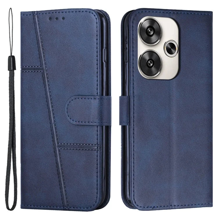 For Xiaomi Redmi Turbo 3 5G / Poco F6 5G Case Calf Texture Magnetic Clasp Leather Phone Cover