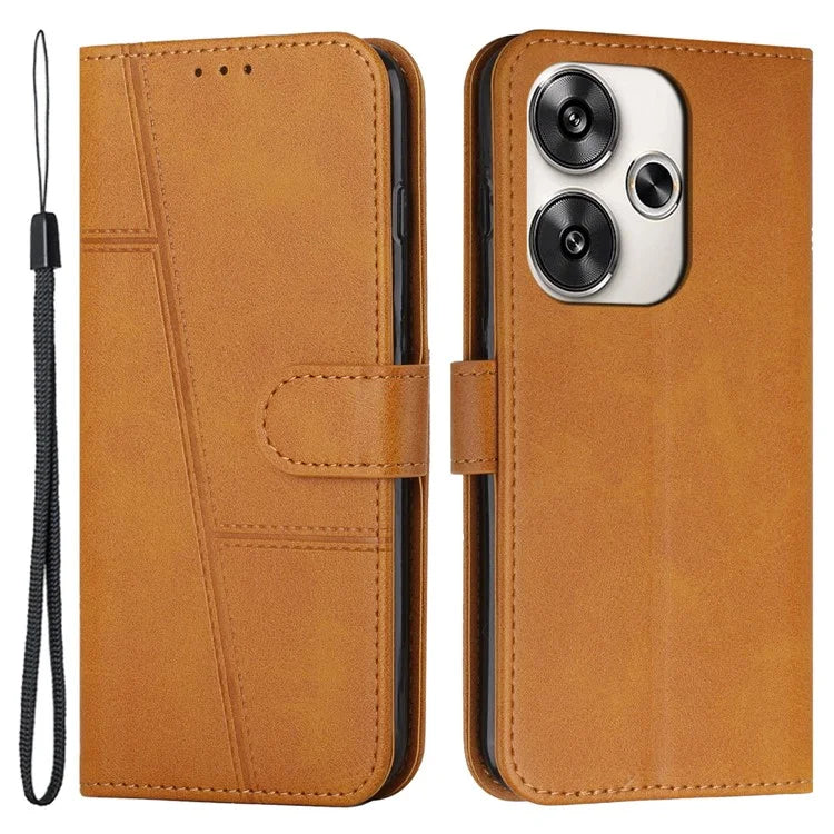 For Xiaomi Redmi Turbo 3 5G / Poco F6 5G Case Calf Texture Magnetic Clasp Leather Phone Cover