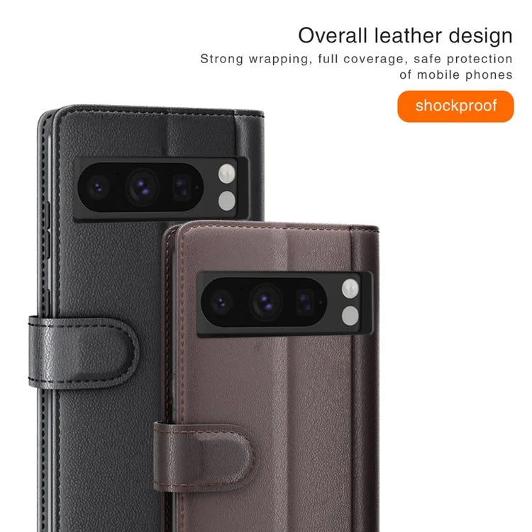 For Google Pixel 8 Pro Case Genuine Split Leather Flip Phone Cover