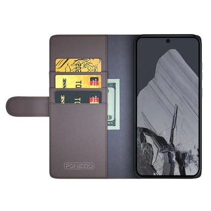 For Google Pixel 8 Pro Case Genuine Split Leather Flip Phone Cover