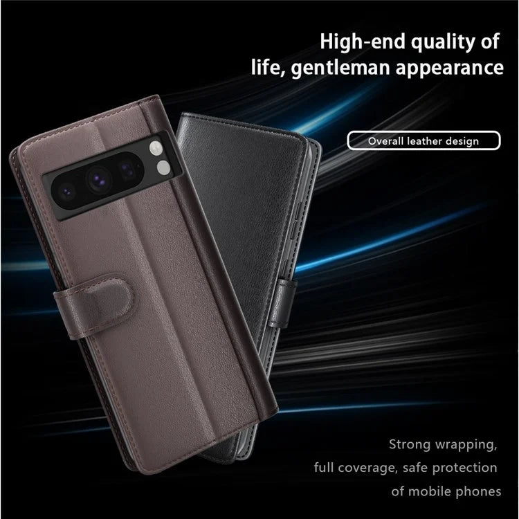 For Google Pixel 8 Pro Case Genuine Split Leather Flip Phone Cover
