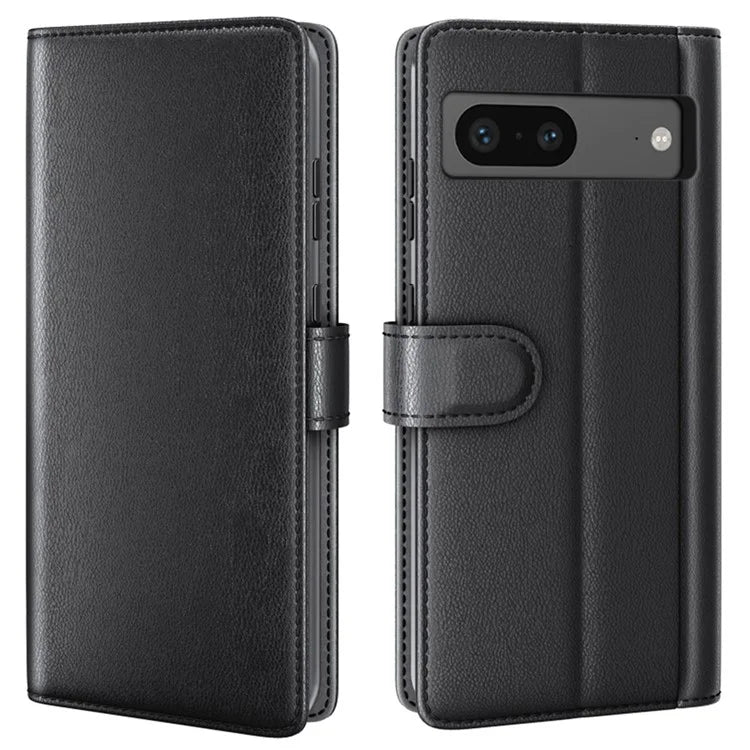 For Google Pixel 7 5G Case Genuine Split Leather Flip Folio Phone Cover