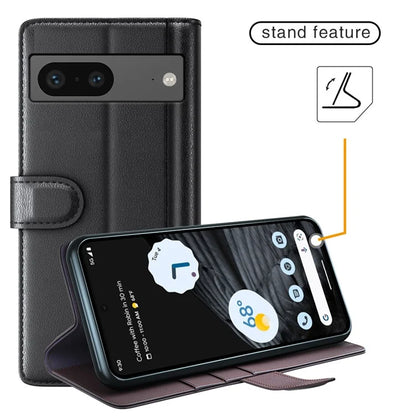 For Google Pixel 7 5G Case Genuine Split Leather Flip Folio Phone Cover