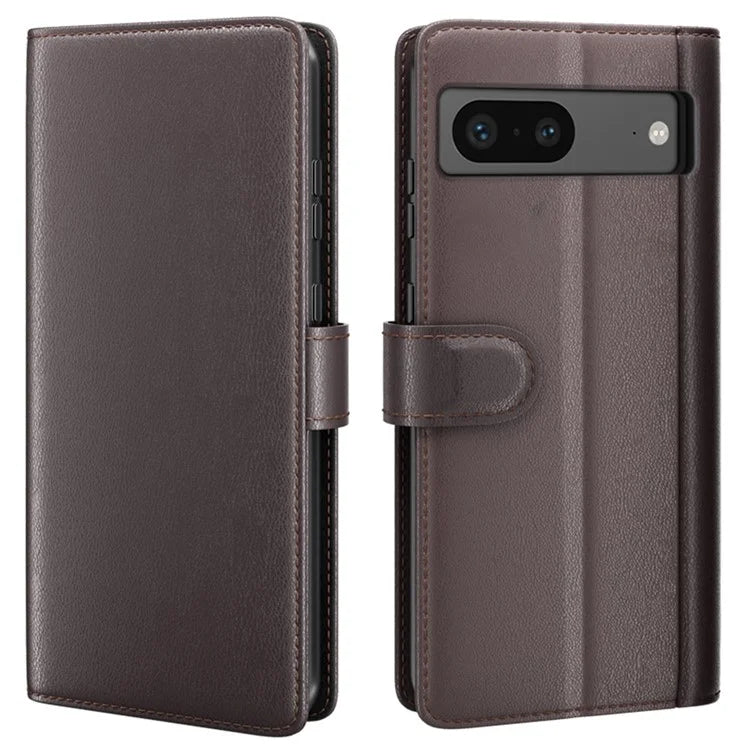 For Google Pixel 7 5G Case Genuine Split Leather Flip Folio Phone Cover