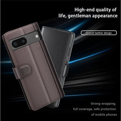 For Google Pixel 7 5G Case Genuine Split Leather Flip Folio Phone Cover